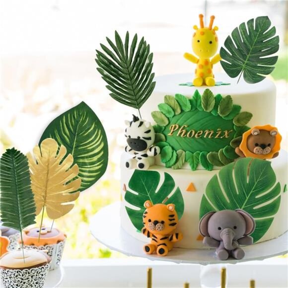 82 Pieces 8 Kinds Artificial Tropical Palm Leaves Tropical Leaves - Picture 4 of 7